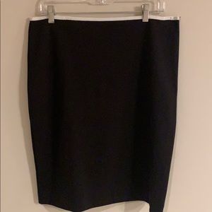 Cute black pencil skirt with white trim at top